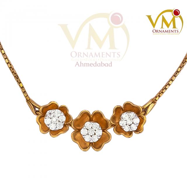 18K Rose Gold Triple Floral Diamond Bracelet